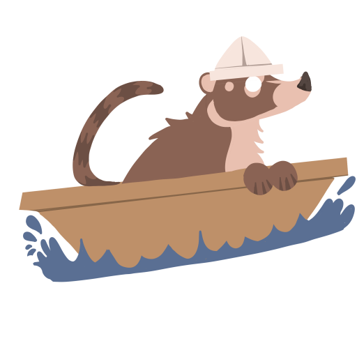 It's a coatimundi, and they have a boat!